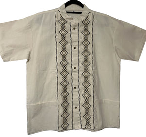 Men'S Stripe Ethnic Geometric Shapes Print Cotton Linen Shirt
