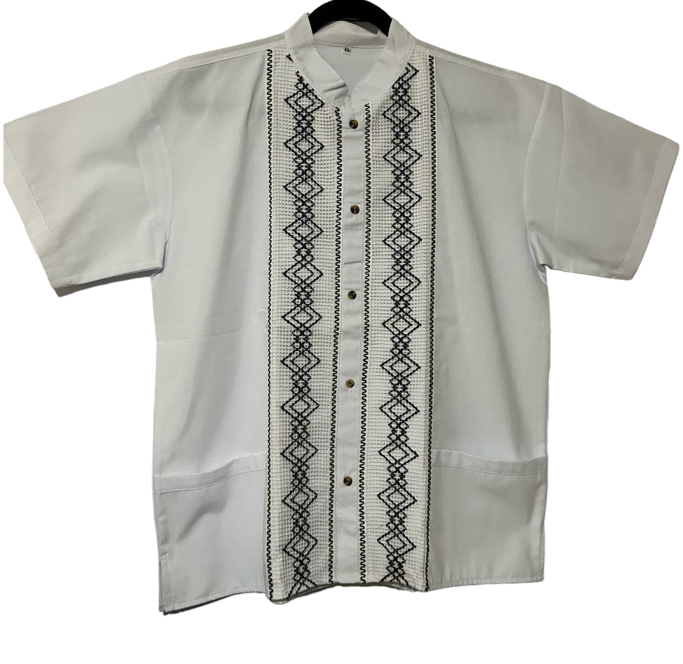 Men'S Stripe Ethnic Geometric Shapes Print Cotton Linen Shirt